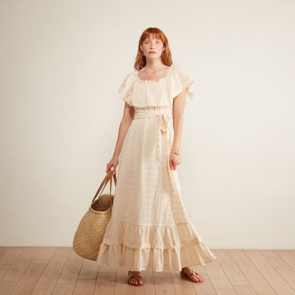 ANTHROPOLOGIE ODELLS OFF SHOULDER DRESS SIZE L
